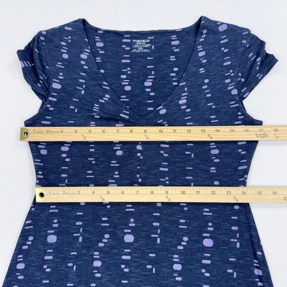 Toad & Co. Women’s Rosemarie Printed Tencel Blend Dress Small Navy Blue - Picture 12 of 14